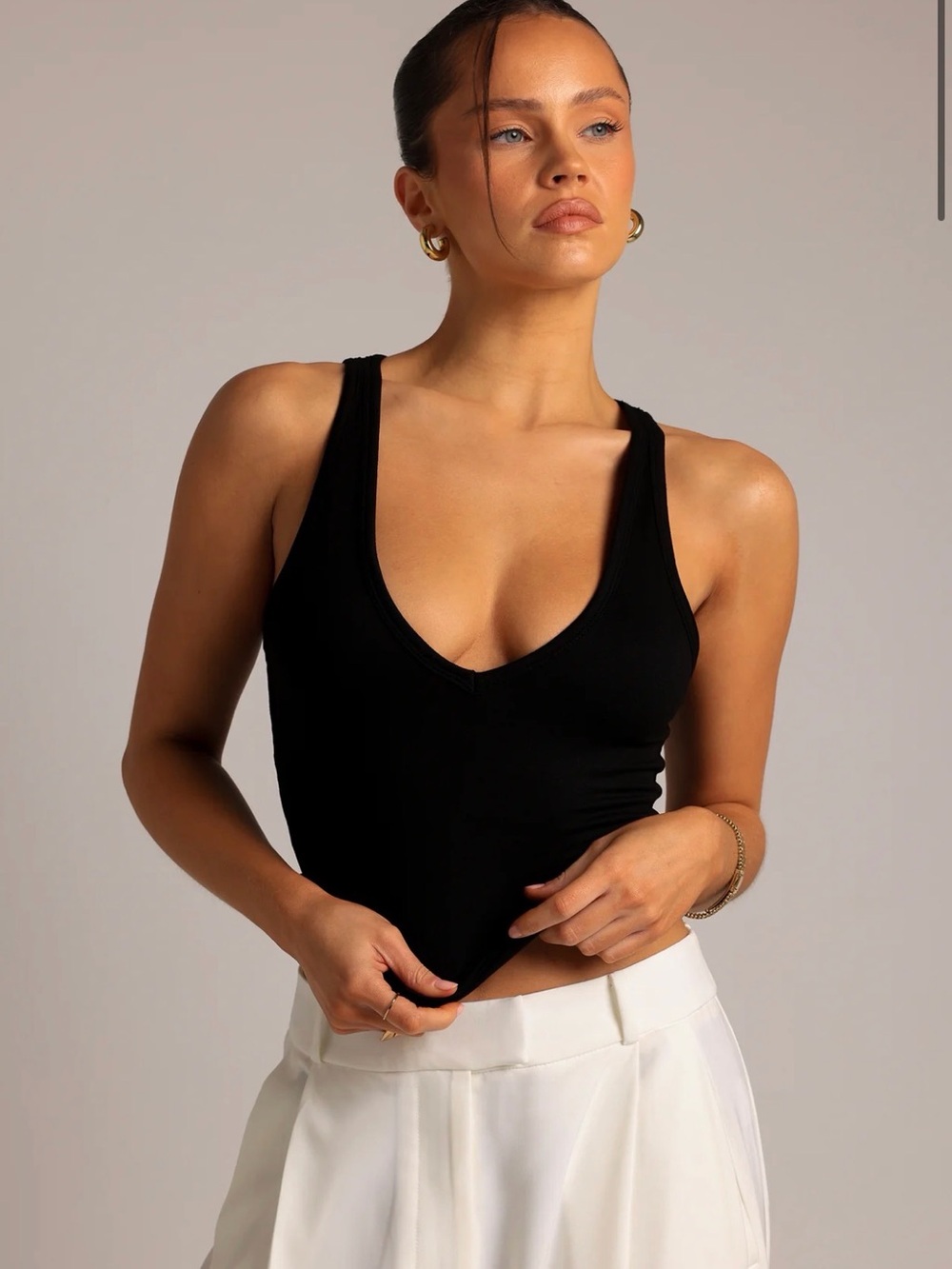 Women's Black V-Neck Tank Top